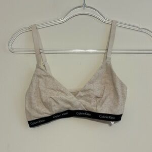Calvin Klein Beige Bralette with Black Band